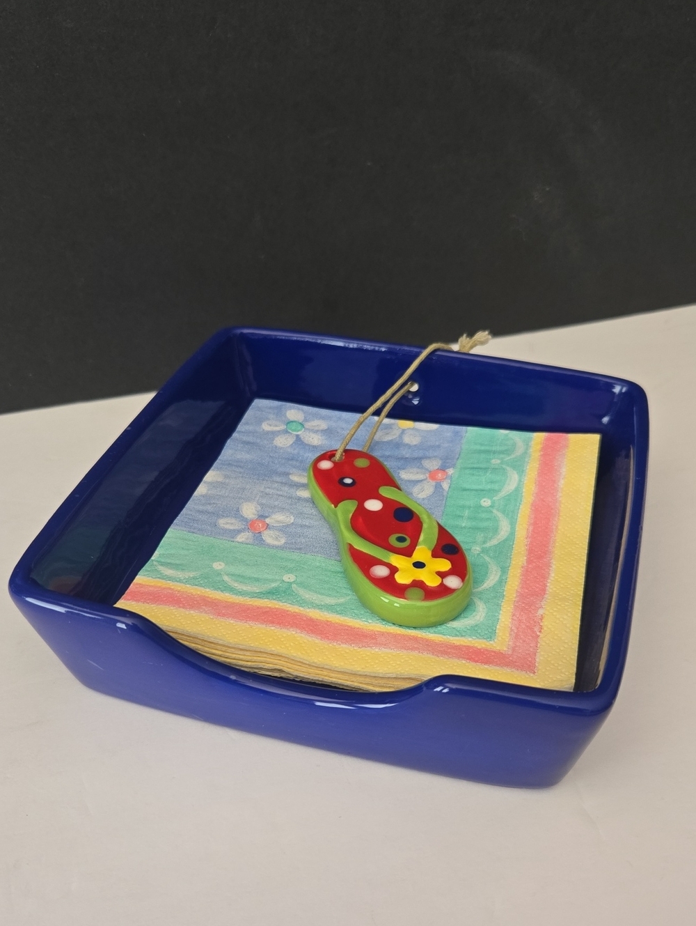 Dennis East International Flip Flop Ceramic Cocktail Napkin Holder